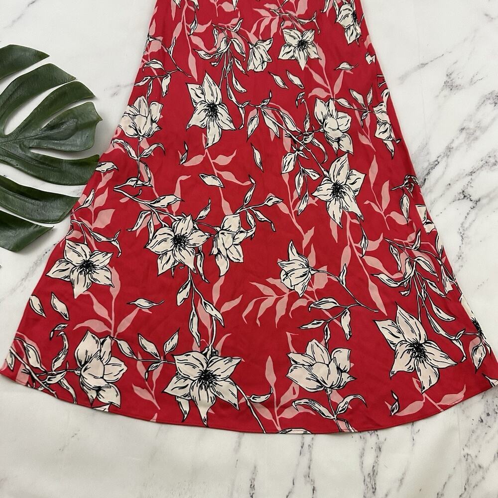 Rag and Bone Womens Mallory Slip Dress Size 4 Red Black Floral Silk Blend - Picture 11 of 11